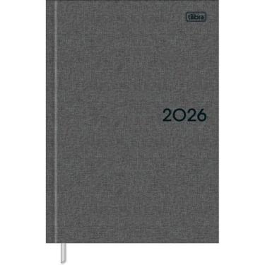 Imagem de Agenda Executiva Costurada Diária 13,4 x 19,2 cm Milano Chumbo 2026, Ú