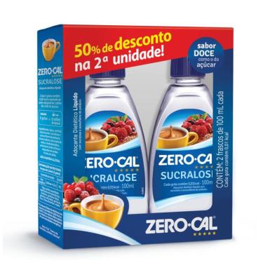Imagem de Kit Adoçante Líquido Zero-Cal Sucralose 2 Unidades de 100ml Cada