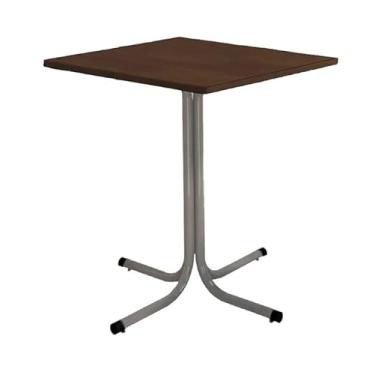 Imagem de Mesa de Jantar Quadrada 70cm Cinza Tampo Madeira Imbuia