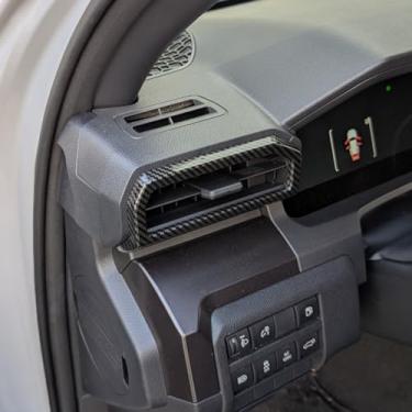 Imagem de KUJOOY Para Toyota Tacoma 2024 2025 Ar Condicionado Saída de Ar Tampa Decoração Moldura Acabamento Interior Acessórios (Fibra de Carbono)