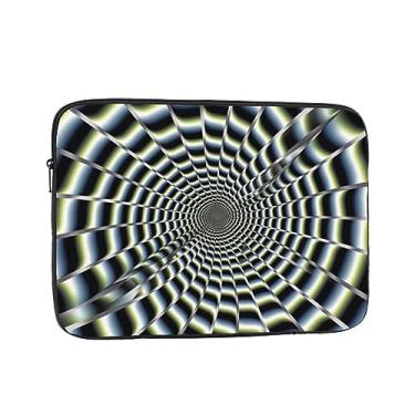 Imagem de Capa protetora para notebook com ilusão de ótica espiral GIF de 13 polegadas à prova de choque, resistente à água, bolsa de transporte, bolsa de computador, pasta de negócios portátil para homens e