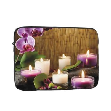 Imagem de Capa para laptop com velas e orquídeas, bolsa para laptop, capa protetora para notebook de 13 polegadas