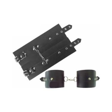 Imagem de Algema Em Couro Preta Para Sadomasoquismo E Bondage BDSM