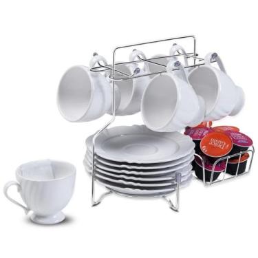 Imagem de Suporte P/ Cantinho Do Café Organizador P/ 6 Xícaras Pires Cápsulas P/