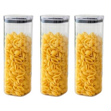Imagem de Kit 3 Pote Organizador Hermético Transparente 2,2L Recipiente Vedação 