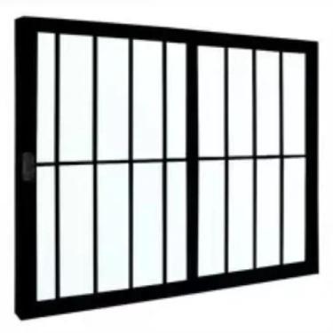 Imagem de Janela 2 folhas com grade linha 18 modular - Prover Esquadrias, Preto,