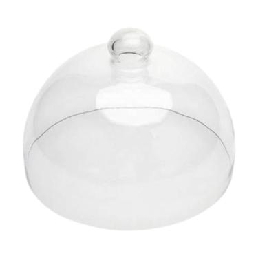Imagem de ＫＬＫＣＭＳ Capa de suporte de bolo de vidro, capa de alimentos para exibição de bolo, cúpula de comida para suporte para bolo, festa, prato de servir, decoração , 17.5x24cm