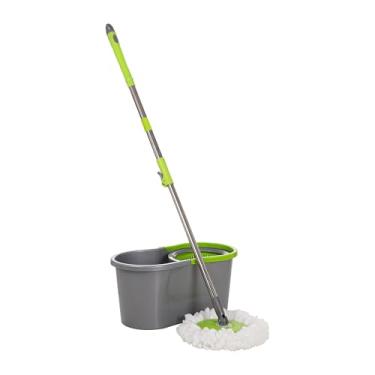 Imagem de Mop Giratório com Balde de 12l e Refil 100% MicrofibrasVerde/Cinza, Alklin