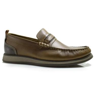 Imagem de Mocassim de Couro Masculino Democrata Nash 252302, Marrom, 43