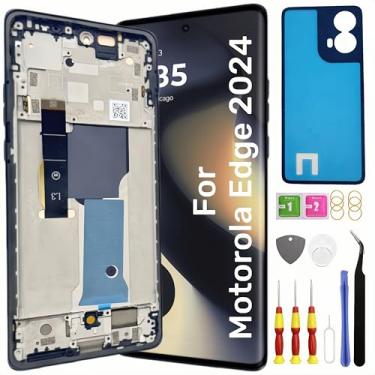 Imagem de Tela de substituição original OEM para Motorola Moto Edge 2024 para Moto Edge 2024 Tela LCD digitalizador sensível ao toque Pantalla com kit de ferramentas XT2405V (com moldura)