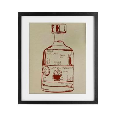 Imagem de Stupell Industries Impressão emoldurada preta de essência de licor minimalista sob vidro por Melissa Wang, 53 x 43 cm