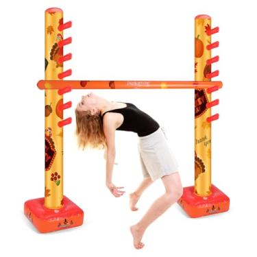 Imagem de WinnerWhy Inflatable Limbo Game for Adults, Thanksgiving Carnival Games Happy Turkey Day Inflatable Games Pumpkin Maple Leaf Autumn Fall Decor Outdoor Lawn Yard Game for Family Party Decorations