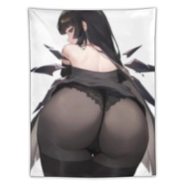 Imagem de LIEGBMEU Tapeçaria de biquíni sexy anime menina 152.4 cm x 203.2 cm interior exterior parede colcha arte decoração de tapeçaria caprichosa, AF221