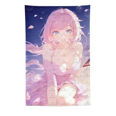 Imagem de LIEGBMEU Tapeçaria Pinup Girl Sexy Hot Anime Girl 152.4 cm x 228.6 cm Wall Quilt Art Whimsical Tapestry DecorationAa045