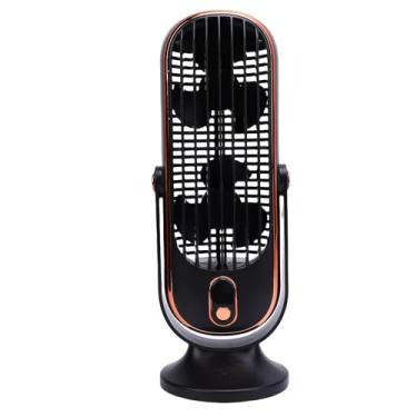 Imagem de Sanpyl Ventilador de Mesa, 5 Velocidades fã de Resfriamento Com Fãs Duplos LED de Exibição, Baixo Ruído USB C Recarregável Tower Tower para Viagens de Escritório Em Casa (Preto)