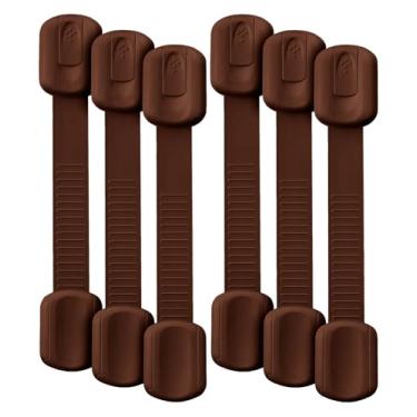 Imagem de Bates- Fechaduras de alça de segurança infantil, pacote com 6, fechaduras de armário rosa para bebê, fechaduras sanitárias à prova de bebê,