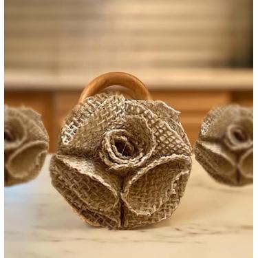 Imagem de Conjunto de Porta Guardanapos Rústicos em Juta, 6 Peças, Decorativo para Mesa