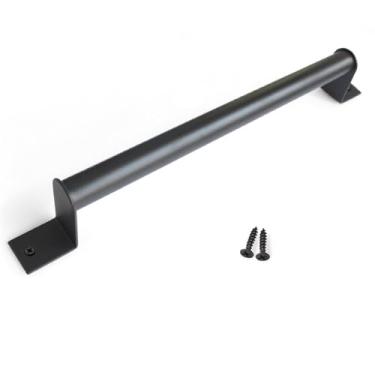 Imagem de Maçaneta de porta de celeiro simples, maçaneta rústica para porta de correr, ferragem, aço carbono preto, puxador de por