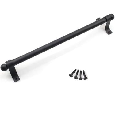 Imagem de Maçaneta de porta de celeiro simples, maçaneta rústica para porta de correr, ferragem, aço carbono preto, puxador de por