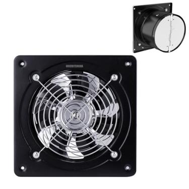 Imagem de 8 inch,6/8 polegadas exaustor, 220V exaustor de metal baixo ruído, ventilador de circulação de ar do ventilador para porões, banheiros, cozinhas e sótãos (preto)