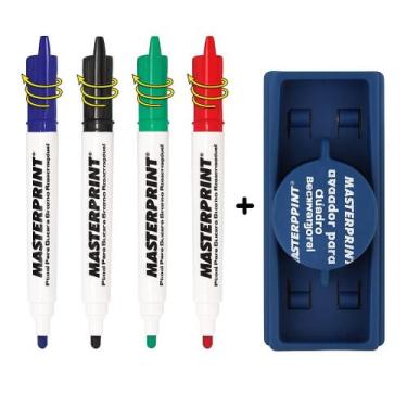 Imagem de Kit Pincel Marcador Caneta P/ Quadro Branco e Apagador - Masterprint