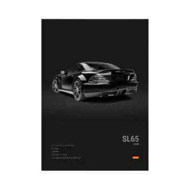 Imagem de Pôster De Carro Esportivo Luxuoso Preto E Branco, Arte Em Tela Para De