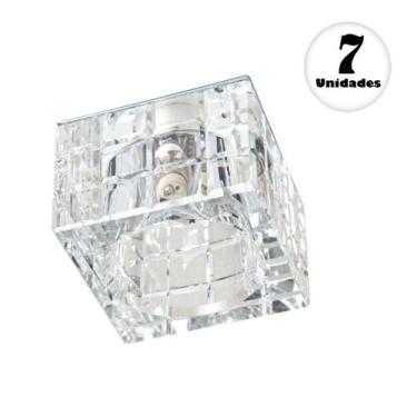 Imagem de 7 un Spot Cristal K9 Embutir Gesso Sanca 7cm AC974 - Acende a Luz