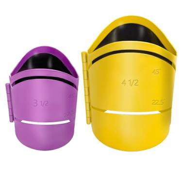 Imagem de Kit de guia de corte de tubo de metal, guia de corte de tubos, cruz de alta precisão, cortes de sela a 22,5°, 45°, 90° (3-1/5.1 cm e 4-1/5.1 cm)