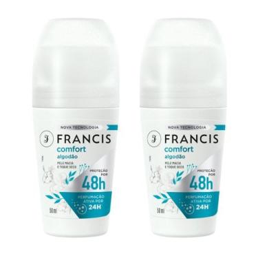 Imagem de Kit 2 Desodorante Francis Comfort Algodão Roll-on Antitranspirante 48h