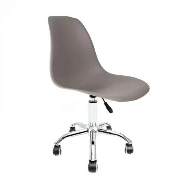 Imagem de Cadeira Eames Office Cromado Cx 1 PC Transparente - La Mobilia, Cinza 
