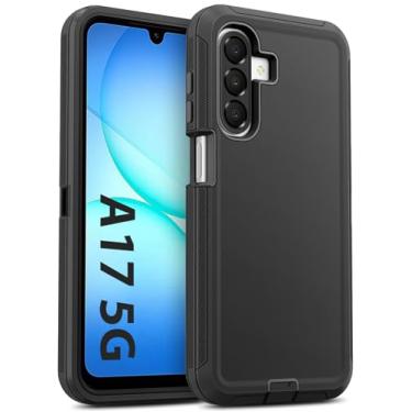 Imagem de Jelanry Capa para Samsung Galaxy A17 5G, capa protetora resistente e robusta de camada dupla à prova de choque com porta antipoeira/arranhões fosco capa traseira para Samsung A17 de 6,7 polegadas