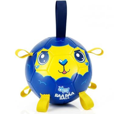 Imagem de Race&Herd | Bola BaaBaa | Bola de futebol interativa com alças | Brinquedo de cabo de guerra durável | Brinquedo de puxar para cães | Presentes de aniversário para filhotes | Bolas para animais de