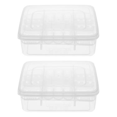 Imagem de MINAOLULUS 2 compartimentos para incubação de ovos de répteis caixa de reprodução para cobras, lagartos, sapos, design transparente para gerenciamento de observação