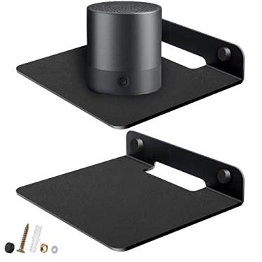 Imagem de SHTCSZBA Prateleira flutuante pequena, prateleira de alto-falante antiderrapante de 15 cm para câmeras, monitores de bebê, alto-falante Bluetooth, telefones celulares, webcam, WiFi, roteador, exibição