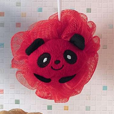 Imagem de Esponja de Banho Bouton com Bichinho Panda com Corda Nylon Vermelho