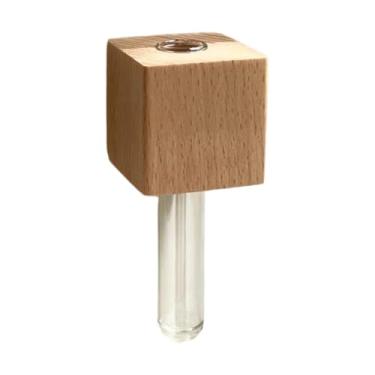 Imagem de Fenteer Mini Vaso Ímãs de Geladeira Arranjo de Flores Moderno Ímãs de Geladeira Tubo de Ensaio Vaso para Decoração de Armário de Casa, Marrom Claro