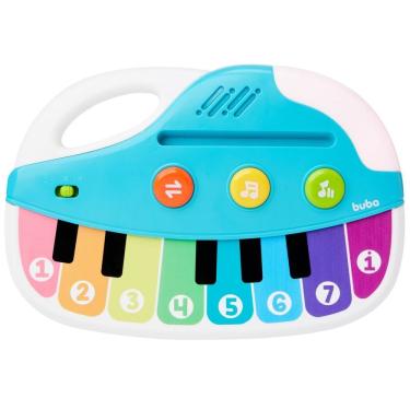 Imagem de Brinquedo Teclado Musical para Crianças Botões Sonoros e Luzes Rítmicas +18 Meses Buba