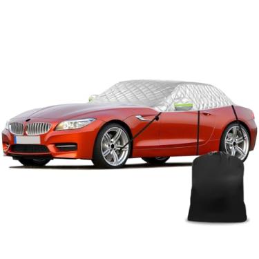 Imagem de Federedevo 6 camadas meia capa de carro para BMW Z4 2002–2008 - Escudo de granizo e neve | Ganchos sem arranhões + tiras refletivas | Capa de teto impermeável contra poeira para todos os climas