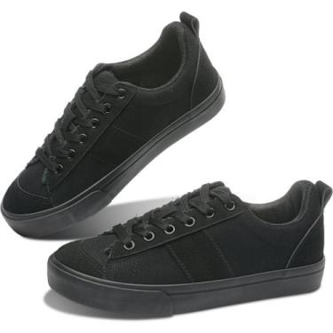 Imagem de Tênis Obtaom, tênis de skate feminino, moderno, preto, US6