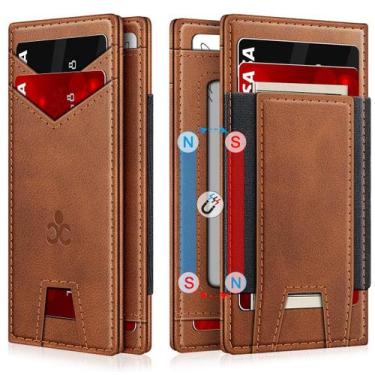 Imagem de Carteira SEMORID Slim Leather com bloqueio RFID para homens