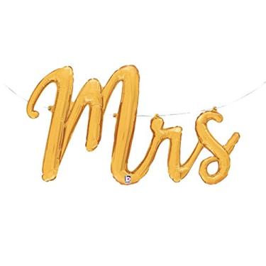Imagem de Betallic 44" "Mrs" Script Word Shower Birthday Decoration Supply Mylar Foil Air-Fill Balloon