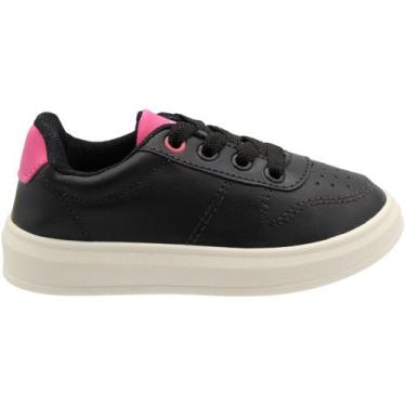 Imagem de Tênis Escolar infantil Blitzz Solado Flatform Menina, 32/33, Preto