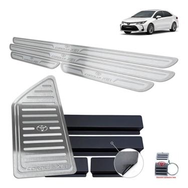 Imagem de Soleira + Descanso De Pé Corolla Xei 2020 Prata Alto Relevo