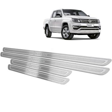 Imagem de Soleira Em Aço Inox Amarok 2011 a 2019 Prata Baixo Relevo