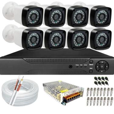 Imagem de Kit Cftv 8 Câmeras Segurança 1080p 20m Dvr Full Hd 8 Canais - Protec