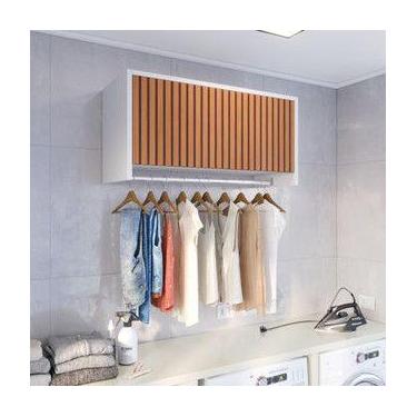 Imagem de Armário de Lavanderia Delta com Porta Basculante e Cabideiro - JM3 Móv