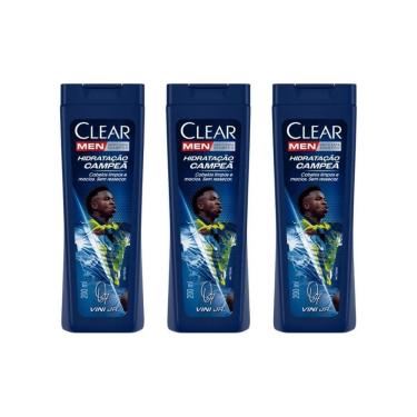 Imagem de Shampoo Clear 200Ml Men Hidrat Campea - Kit C/3Un