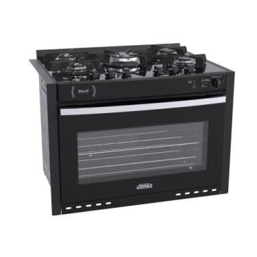 Imagem de Fogao a Gas de Embutir 5 Bocas Venax Gaudi Platinum Vitreo Preto, 220V
