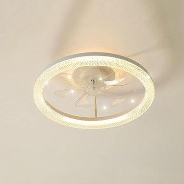 Imagem de lâmpada 6 engrenagens ajustáveis sem cintilação Lâmpada de teto com design de asa de ventilador Lâminas de ABS Luminárias de economia de energia Ventilador de PC LED silencioso Lâmina transp