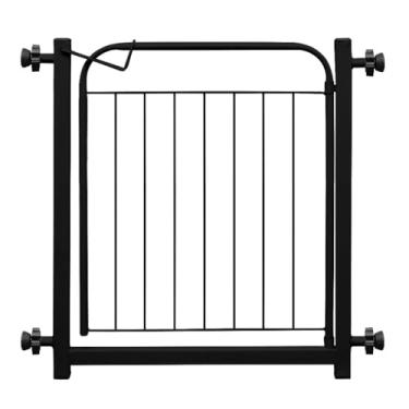 Imagem de Portão de Segurança em Grade Aramada para Pets e Crianças, com Extensor de 10cm – Ideal para Cães e Bebês (Preto)